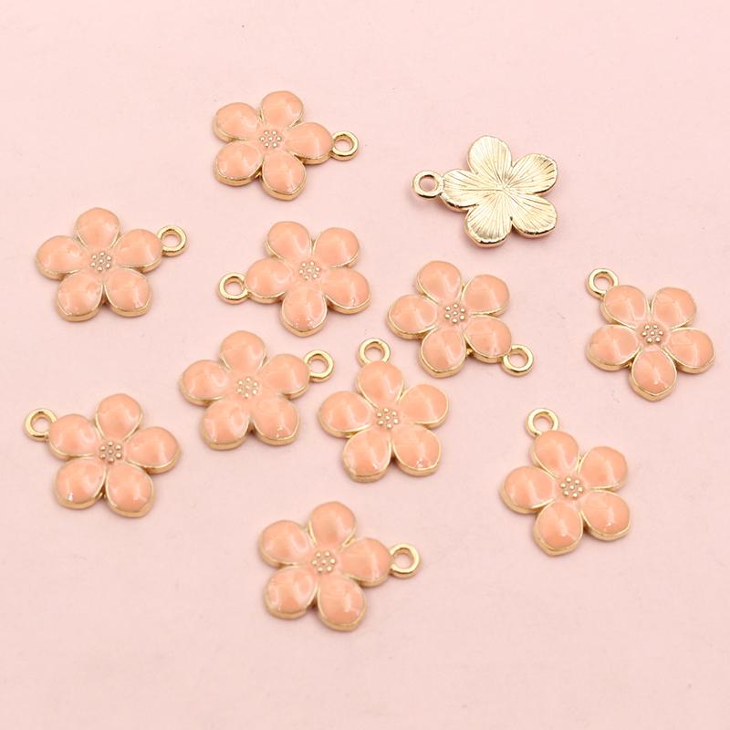 20pcs 17x14mm Flower Charms Pendant Enamel Alloy Small Cute Flower Charms DIY Jewelry Accessories Findings for Necklace Earrings