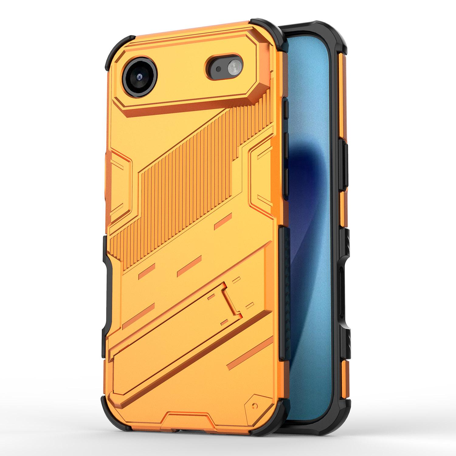 

For iPhone 17 Air Case PC+TPU Shockproof Phone Cover with Kickstand Orange