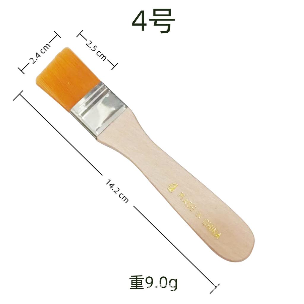 10 Pcs Yellow Nylon Flat Brush Oil Painting Nylon Brush Art Brush Wooden Oil Painting Brush Flat Brush