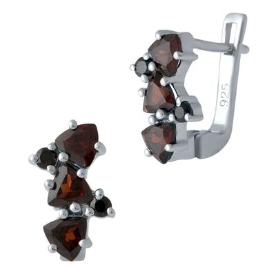 Silver Earrings with Natural Garnet 1.8ct (1988862)