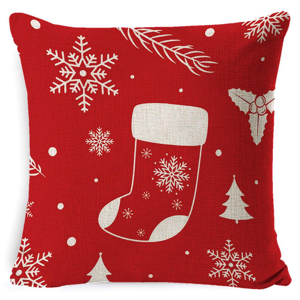 Home Furnishings Christmas Pillow Cover Nordic Plaid Linen Cushion Cover Sofa Cushion Cover