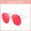 Fashionable Womens Oversized Aviator Sunglasses With Premium Metal Frame And Mirror Lens