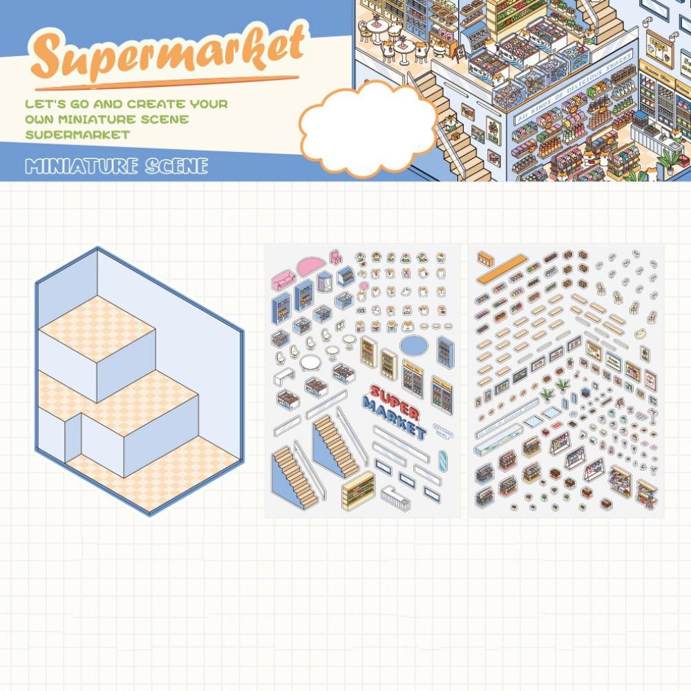 

Forest Village DIY Landscape Sticker Multi-functional Cabin Scene Game Stickers Girls Style 2