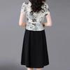 Mom's Elegant Patchwork Two-Piece Mid-Length Dress