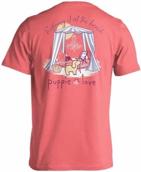 New PUPPIE LOVE RUFFING it at the BEACH PUP T-Shirt 2XL