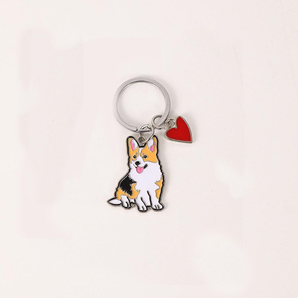 New Metal Cute Dachshund Dog Keychains Car Key Ring Pet Dogs Heart Tag Key Men Gift Pendant Best Friend Gifts Accessories