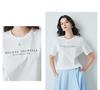 Kostengünstig einschließlich Maulbeerseide: Sommer-Rundhals-T-Shirt mit Buchstabenaufdruck, kurzärmelig, vielseitig, lässig, atmungsaktiv für Damen