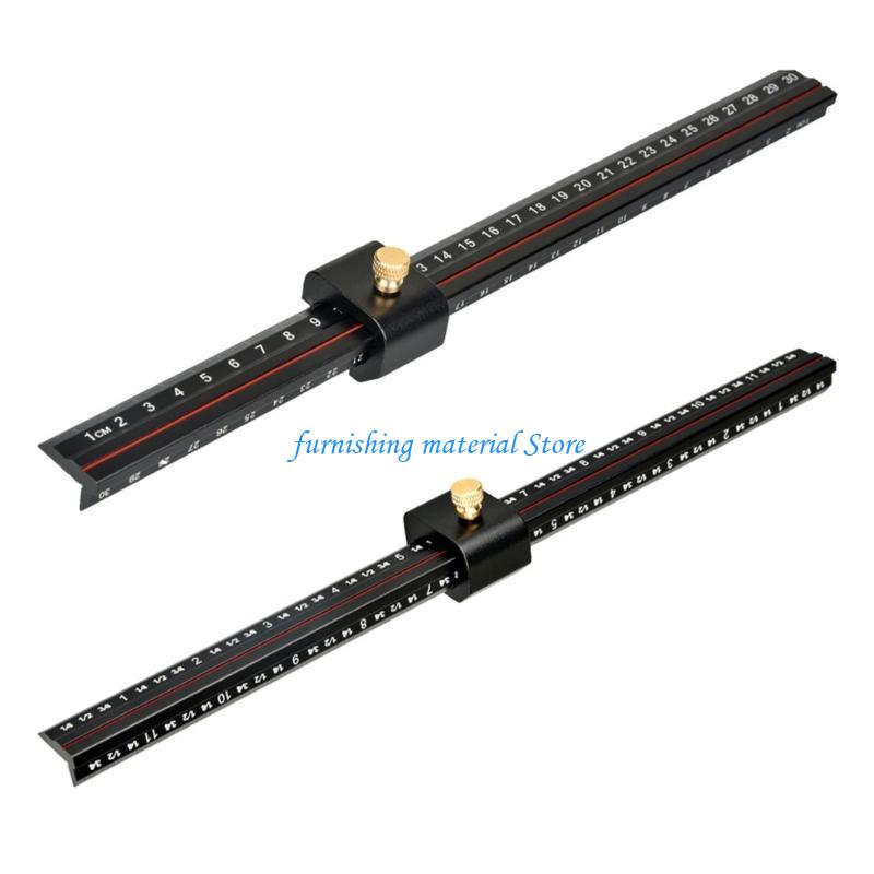 Y5GD L Adjustable Scriber Aluminum Rule for Precise Measurement & Line Drawing