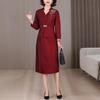 Elegant Rhinestone Two-Piece Dress for Women - 2025 Autumn/Winter Mother-in-Law Wedding Banquet Formal Dress