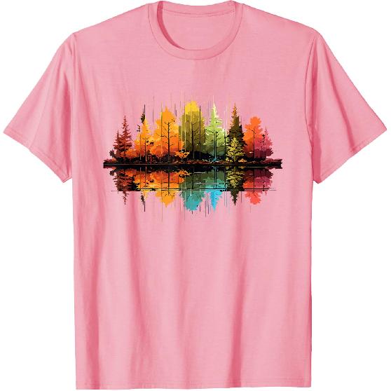 Nature Reflection Forest Trees Outdoor Wildlife T-Shirt