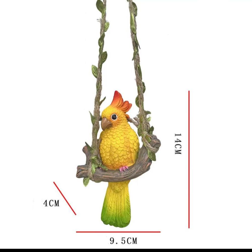 Garden Decoration Resin Parrot Figurine Outdoor Bird Ornament 0.24 Pounds Versatile Hanging Decor Waterproof Material For Garden