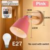 LED Wall Light E27 Bulb Replaceable 85-265V 3 Color Wall Lamp Bedside Light Living Room Bedroom Wall Sconce Decor Lighting