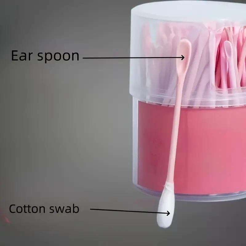100Pcs Hygienic Disposable Ear Cleaner with Dual Head, Soft Ear Spoon & Cotton Swab, Portable Cleaning Tool for Family Daily Use