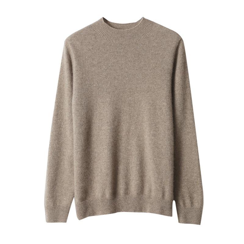 2022 Autumn/Winter Women's Cashmere Knit Half-High Collar Pure Wool Loose Sweater