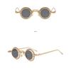 Round Metal Frame Sunglasses Retros Trendy Light Weight Sunglasses with Sun Protecting for Outdoor Activity
