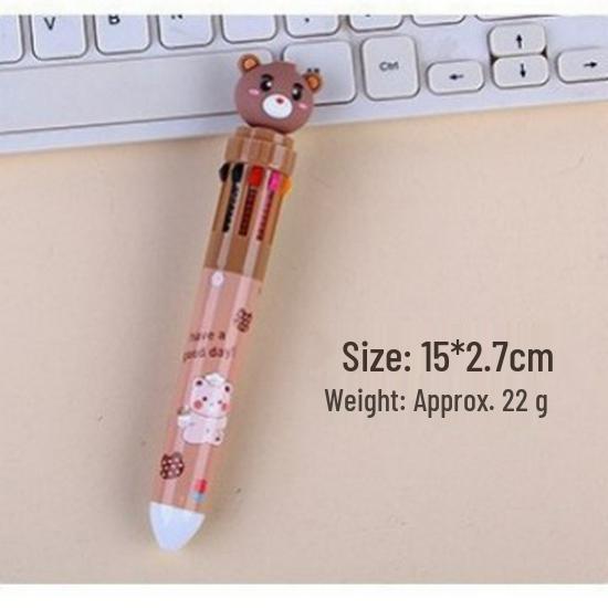 Adorable Multi-Color Korean Dinosaur Ballpoint Pen, 0.5mm Black Ink