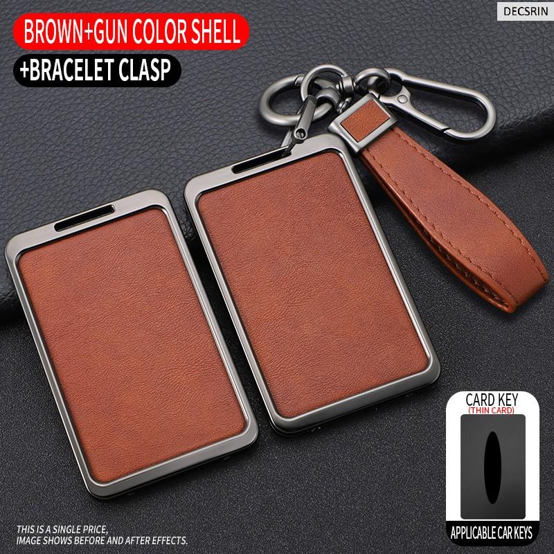 Metal High Quality Leather Shell for Tesla Model 3 Model Y Car Startup Card Key Holder Protector Case Fob Cover Auto Accessories