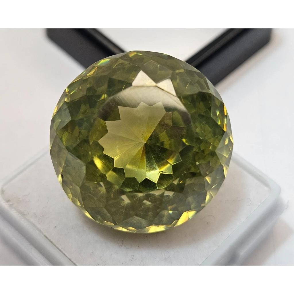 Natural Zircon Green Color Cambodian 107.80 Ct Round Cut Beautiful Gemstone