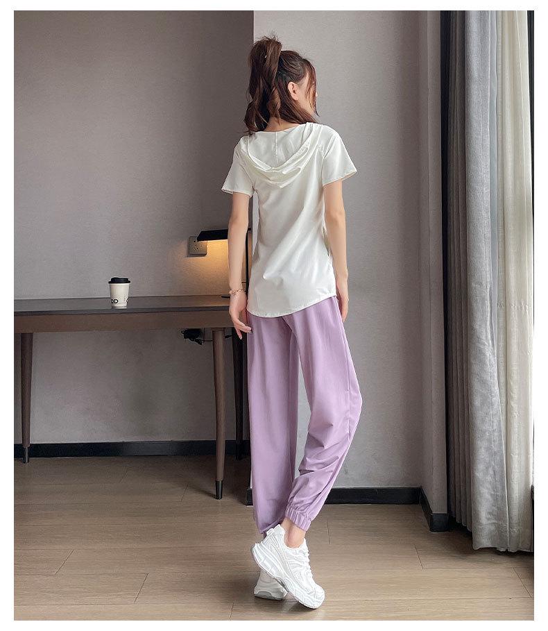 Women’s 2024 Summer Quick-Dry T-Shirt & Ice Silk Pants Fitness Set