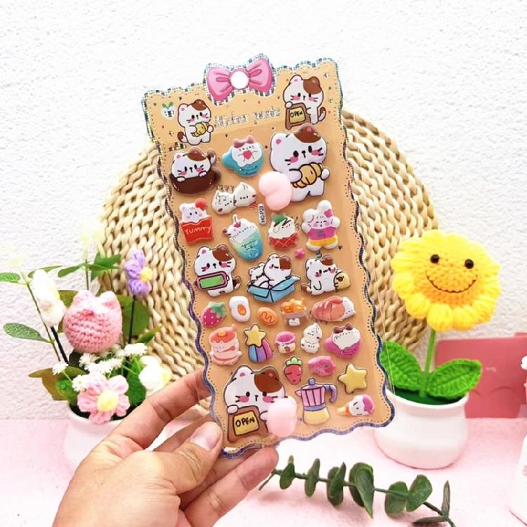 Reusing Tiny Sticker for Phone Case Notebook Handcraft Cute Puffier Sticker for Kids, 3D Design Sticker for Boys Girls