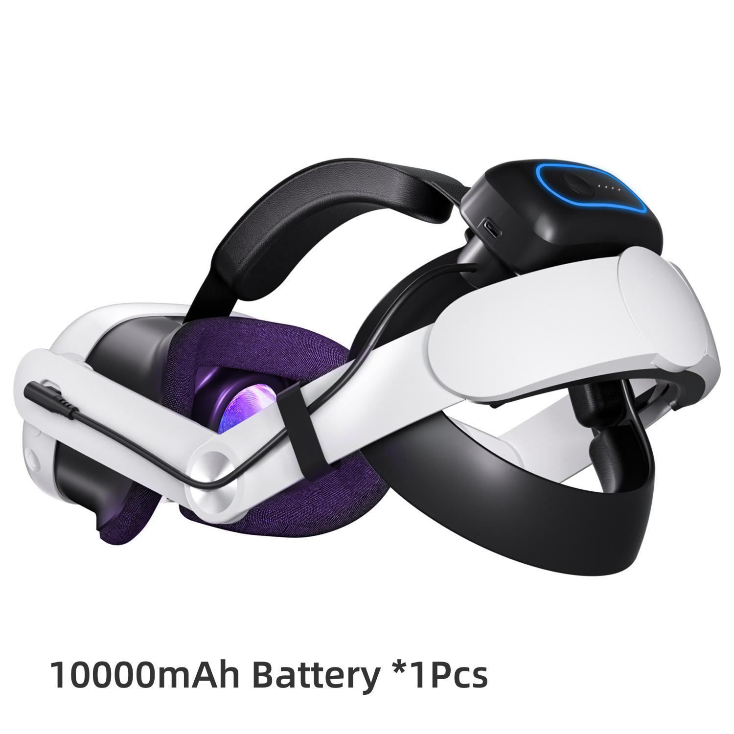 

Комфортный ремешок для головы с аккумулятором 10000 мАч для Meta Quest 3/Quest 3S Замена Elite Strap Увеличенное время игры и поддержка белый