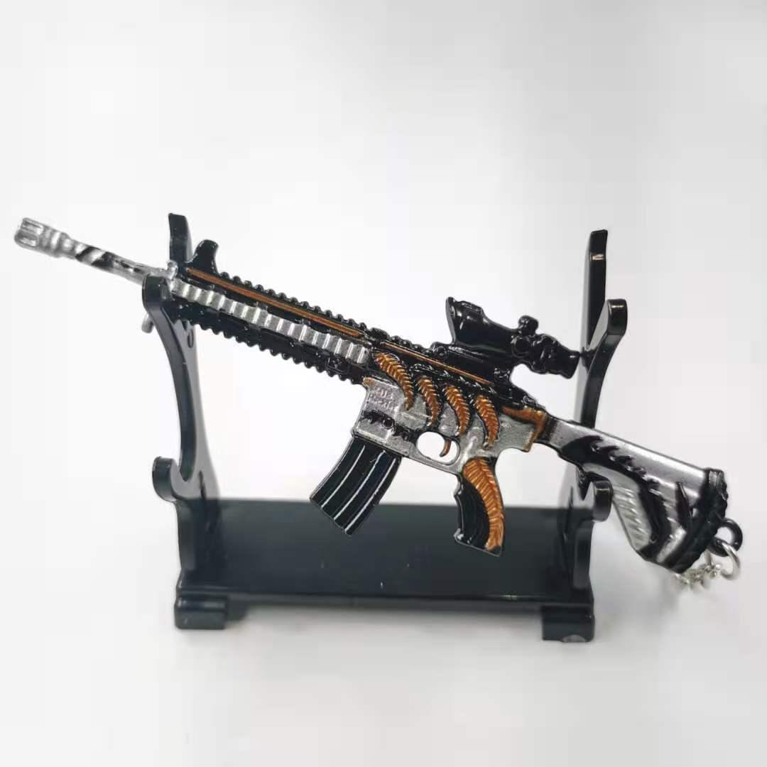 

Брелок PlayerUnknown s Battlegrounds AKM 98K из металла с моделью оружия - 12 см, кулон в виде курицы, подарок