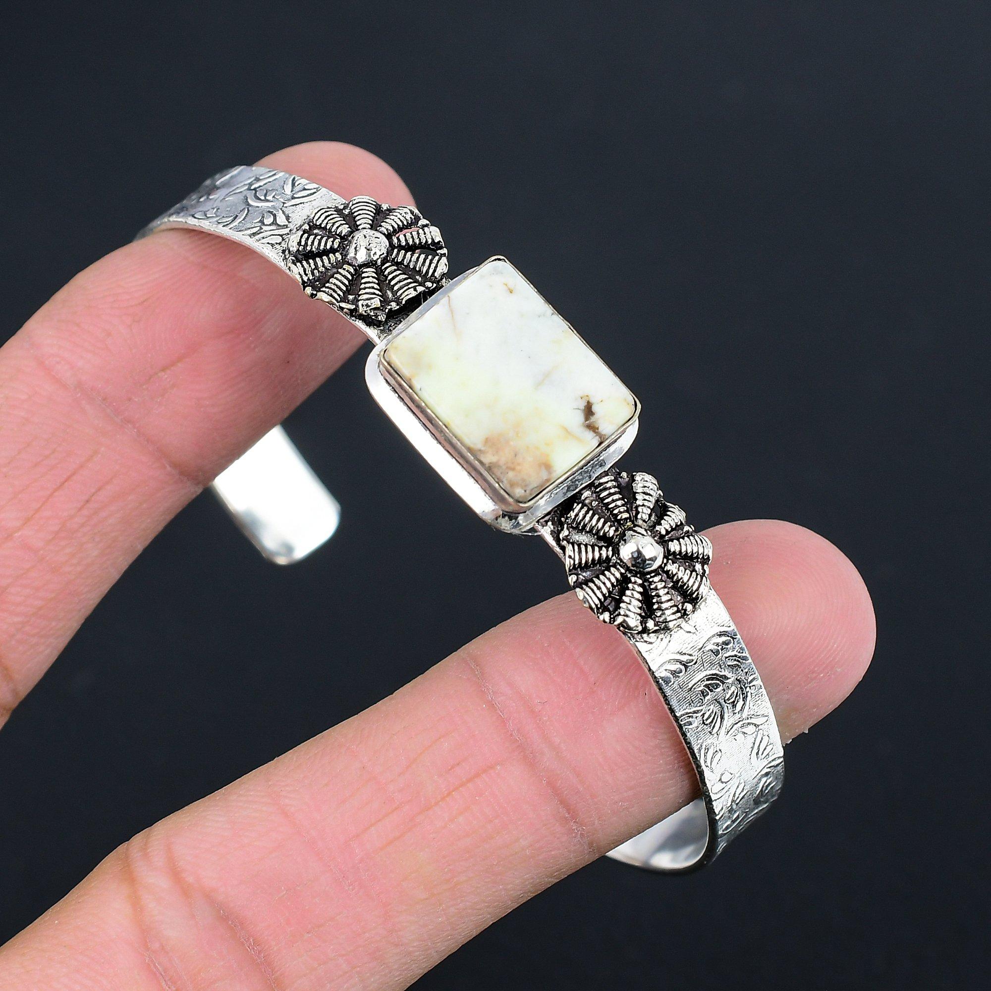 

Распродажа ко Дню матери Хризопраз Драгоценный камень Этнический Браслет-манжета для сестры Серебро 925 пробы Adjustable