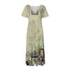 Women's Fashion And All- Summer Temperament V-neck Printed Short-sleeved Dress