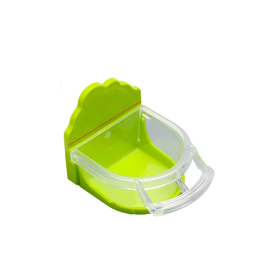 Semicircular Built-in Bird Feeder Bowl Cage Accessory for Parakeet Lovebird