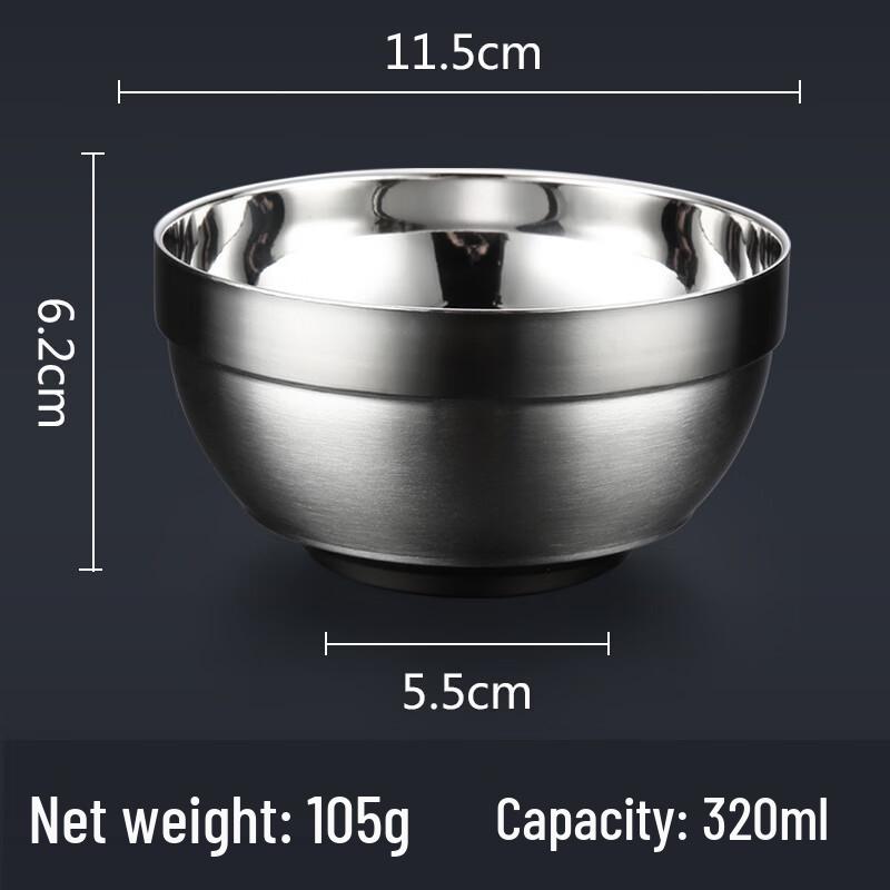 ZISIZ 304 Stainless Steel Double-Layer Anti-Scald Bowl