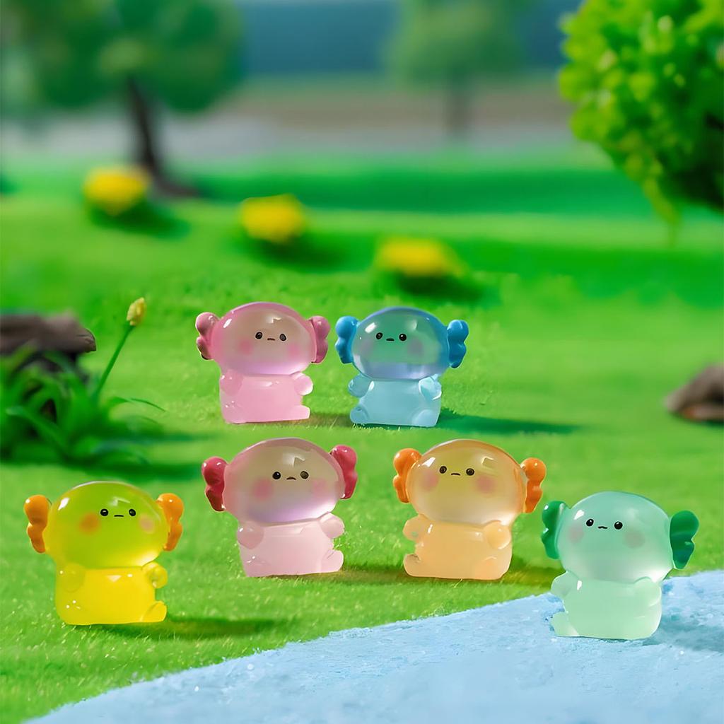 Luminous Chubby Hexagonal Dragon Figurine Cute Diy Decorative Accessories, Micro-Landscape Resin Small Ornaments