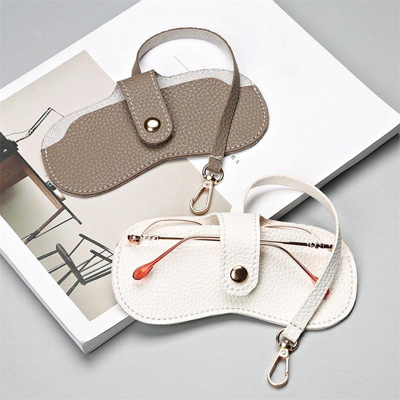 1Pcs Portable Myopia Frame Case Simple Eyeglasses Eyewear Storage Japan Portable PU Leather Glasses Bag Retro Sunglasses Case