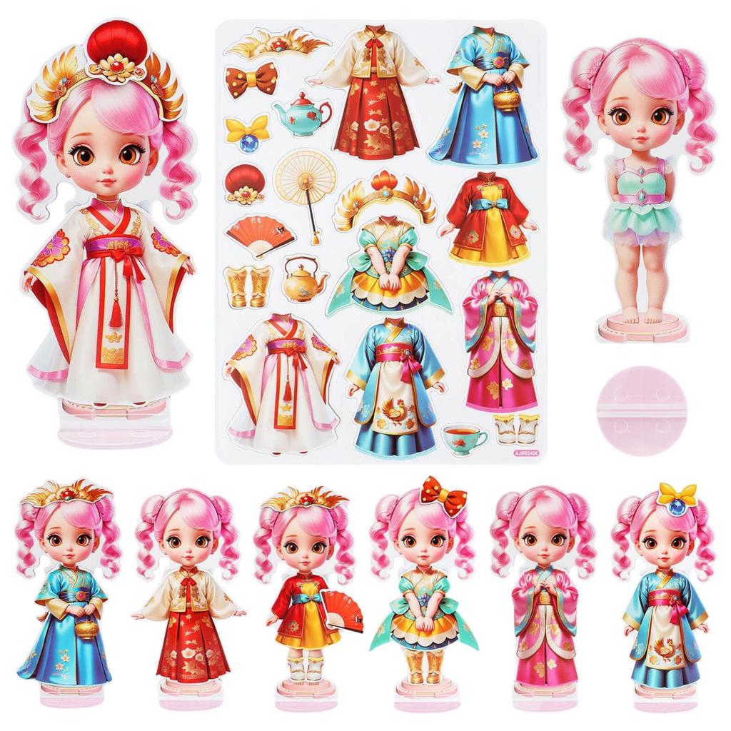 Magnetic Dress Up Dolls,Paper Dolls For Girls Ages 4-10,DIY Princess Magnetic Dress-Up Doll Pretend Play Set For Birthday