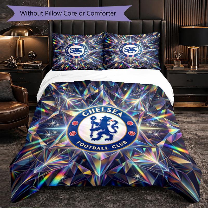 Set Biancheria da Letto Chelsea FC Modello 3 Pezzi Morbida Copripiumino in Microfibra con Federe per Camera da Letto