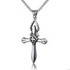 European and American Trendy Men's Simple Necklace Titanium Steel Alloy Military Brand Cross