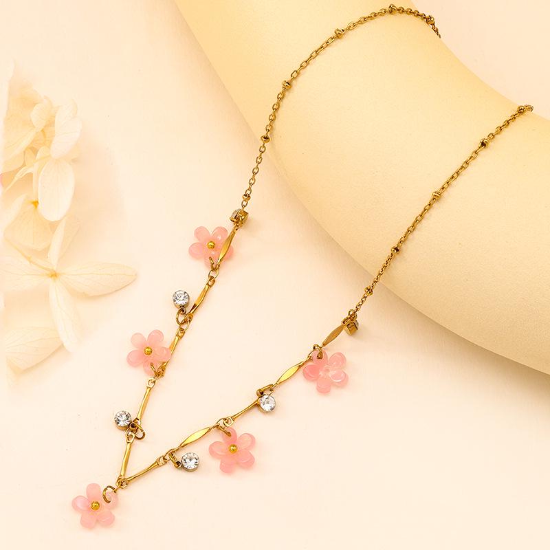 Yeni Paslanmaz Çelik Rhinestone Çiçek Kolye Ucu