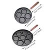 Wood Grain Handle Egg Frying Pan Round Egg Cooker Durable Breakfast Egg Pan  Restaurant