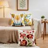 1pc Spring Embroidered  Floral Cushion Cover, Soft Fabric, 45*45CM, Suitable For Living Room, Bedroom, Sofa, Home Decor