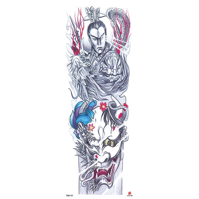 Waterdichte tattoo stickers voor de hele arm: Jezus, Maagd Maria, Kroon, Leeuw-ontwerp