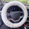 Fluffy Steering Wheel Cover For Women, YUNXNYC Fuzzy Winter Fashion Wool Fur Soft Furry Steering Wheel Covers Warm Plush Non-Slip Car Decoration