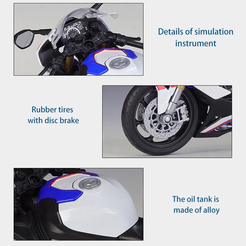 Welly BMW 2021 S1000RR Legierungs-Motorradmodell im Maßstab 1:12, Druckguss-Metallspielzeugfahrzeuge, Motorradmodell, hohe Simulationskollektion, Geschenke für Kinder