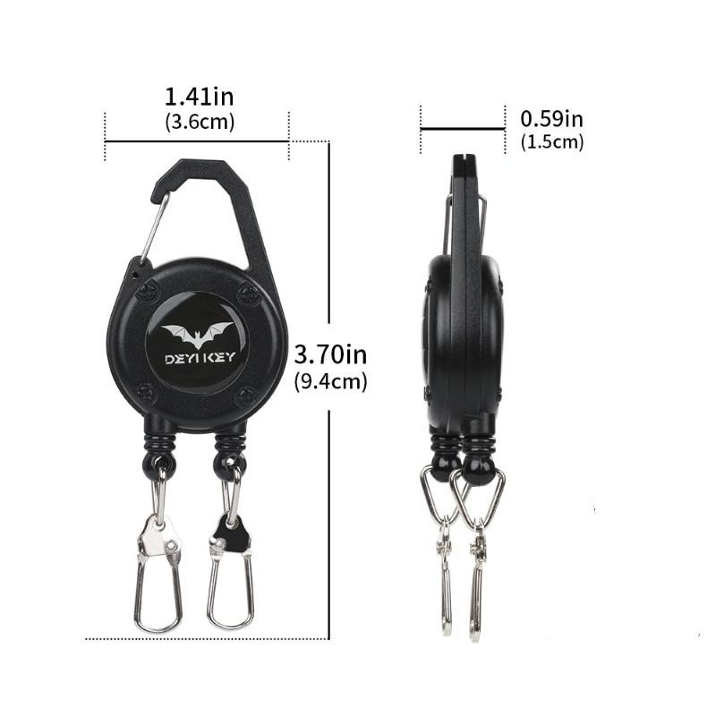 1/2Pcs Retractable Badge Holders Double-Headed Retractable Belt Clip Lanyard Badge Holder Pull Reel With Steel Cord For Fishing