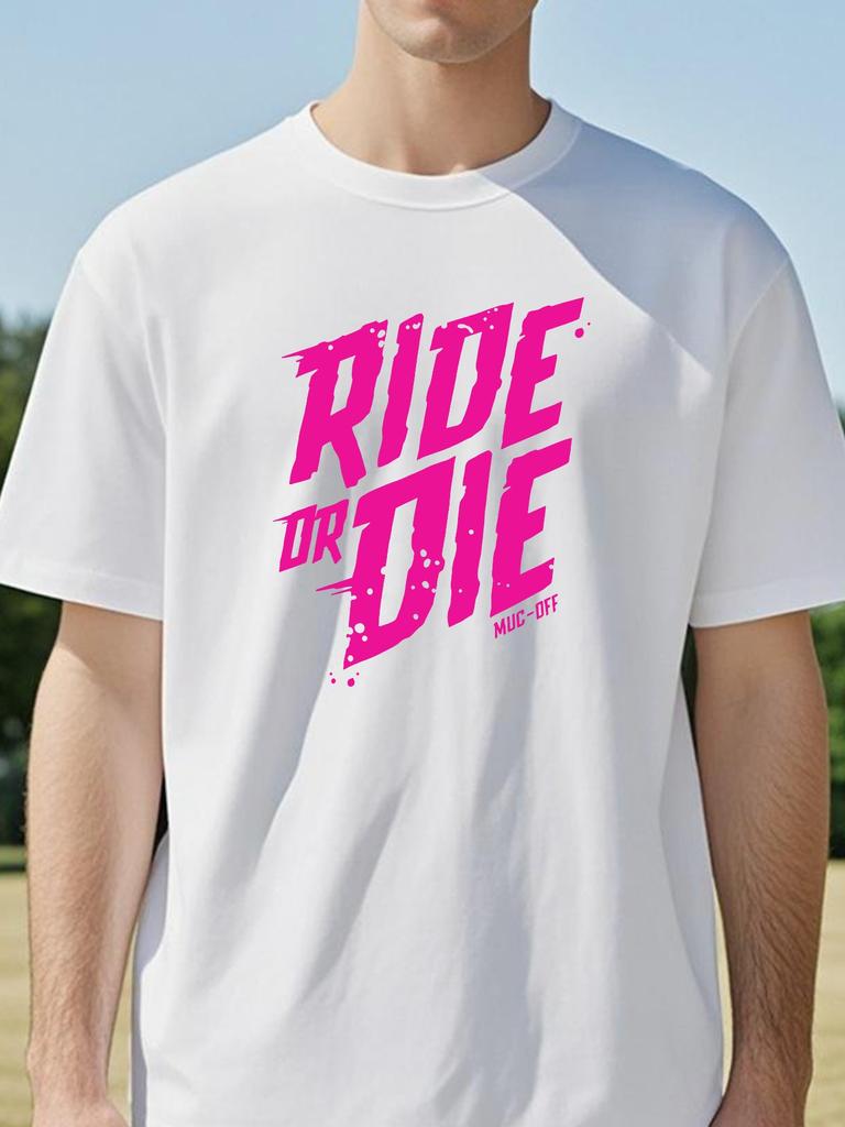 T-shirt Design Ride Or Die Moda Vintage Top Morbido Stampa Grafica Tee Per L'Uso Quotidiano Abbigliamento Maglietta Casual Magliette a Maniche Corte
