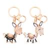 Keychain Sparkling Rhinestones Inlaid Donkey Design Keychain Pendant Enamel Oil Drip Process Smooth Edges Spring Buckle Key Holder Backpacks Accessory