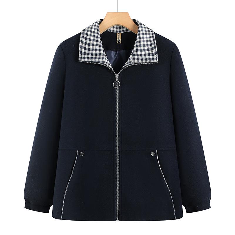 

Women s Stylish Winter Casual Loose Short Jacket for Middle-aged and Elderly XL (85-100 jin) темно-синього кольору