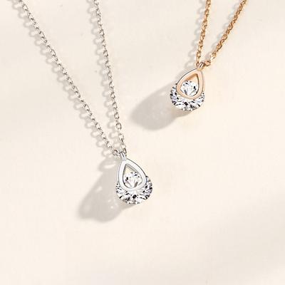 Star Tears Water Drop Zircon Necklace Women's Niche Exquisite Fashion Simple Ins Style Pendant Item Jewelry