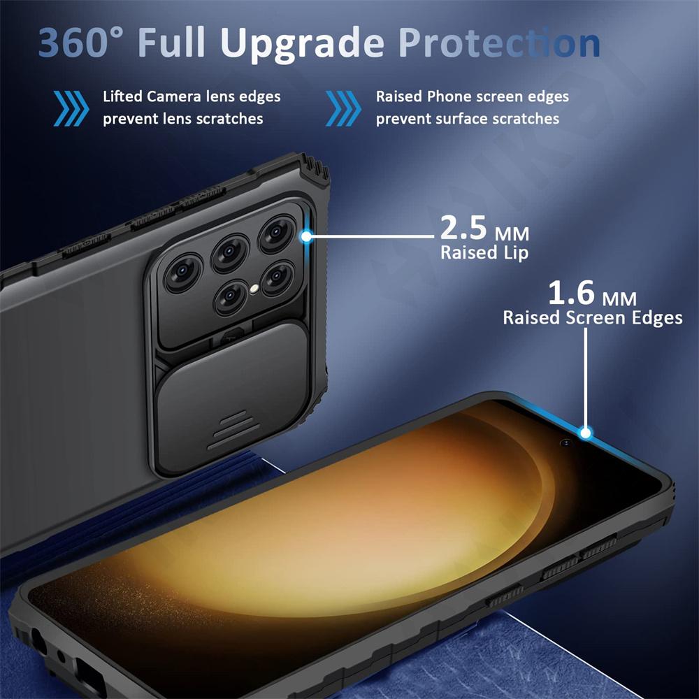 Schutzhülle für Samsung S23 S22 Ultra S21 S20 FE Galaxy A53 A23 A73 A33, stoßfestes Telefon in Militärqualität mit Ständer-Schutzhülle