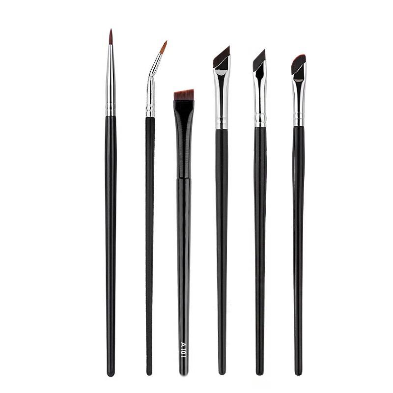6PC Upgrade Blade Eyeliner Brush Ultra Thin Fine Angle Flat Eyebrow Brush Below The Eyelid Liner Contour Detail Makeup Brush Kit
