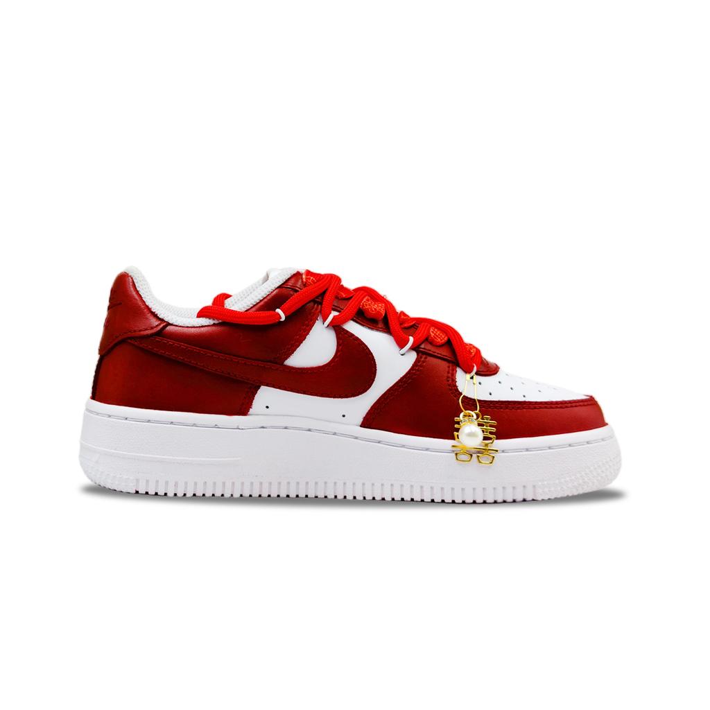 Nike Air Force 1 Wedding Bliss Abriebfest Abriebfest Niedrige Skateboard-Schuhe Unisex Rot FV5951-111(Team1176-)