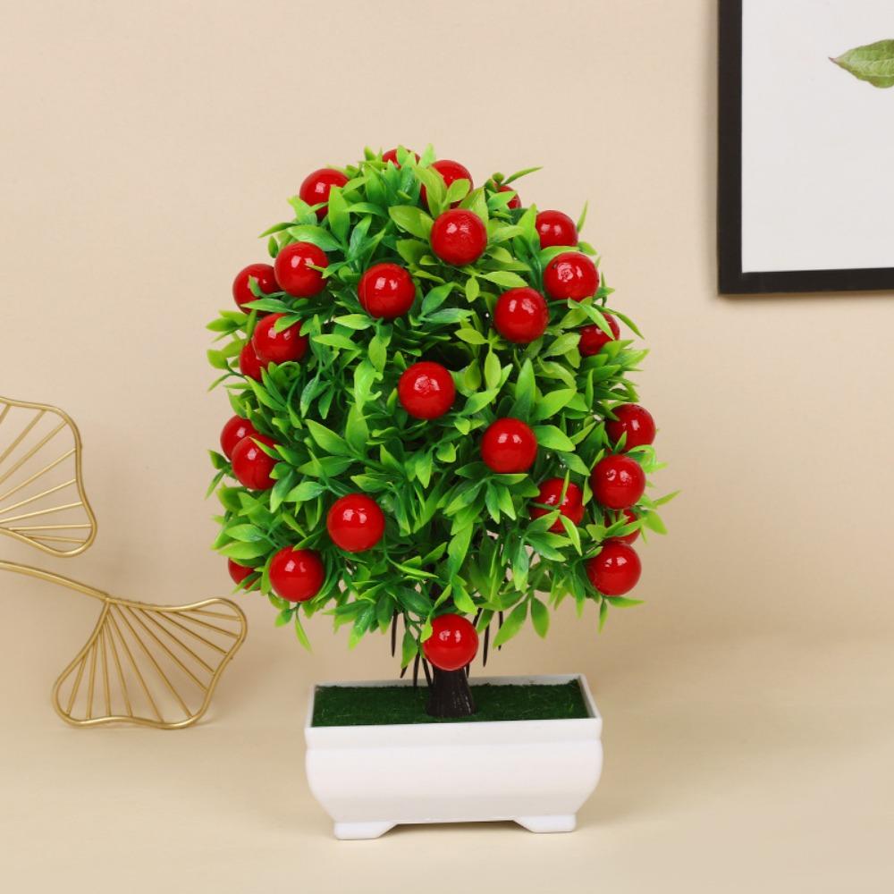 8 Stiler Frukt Bonsai Blomster Potte Simulert Grønne Planter Bryllup Hjem Hotell Kontor Borddekor